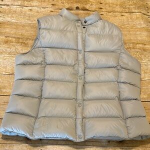 Lands' End Gray Down Puffer Vest